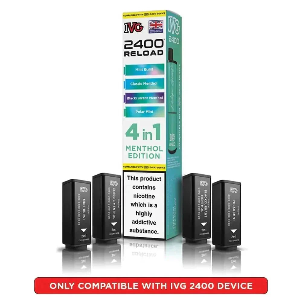 buy IVG 2400 Reload 4 in 1 Prefilled Pods Pack of 5 at Wolfvapes.co.uk