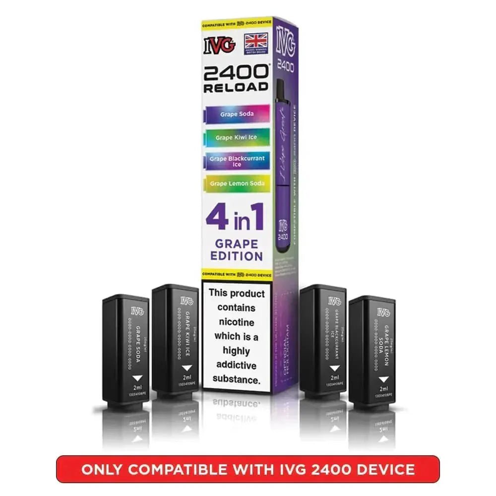 buy IVG 2400 Reload 4 in 1 Prefilled Pods Pack of 5 at Wolfvapes.co.uk
