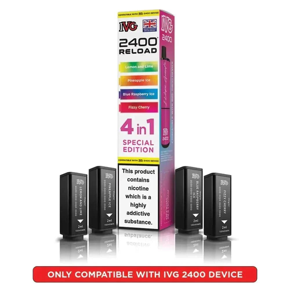 buy IVG 2400 Reload 4 in 1 Prefilled Pods Pack of 5 at Wolfvapes.co.uk