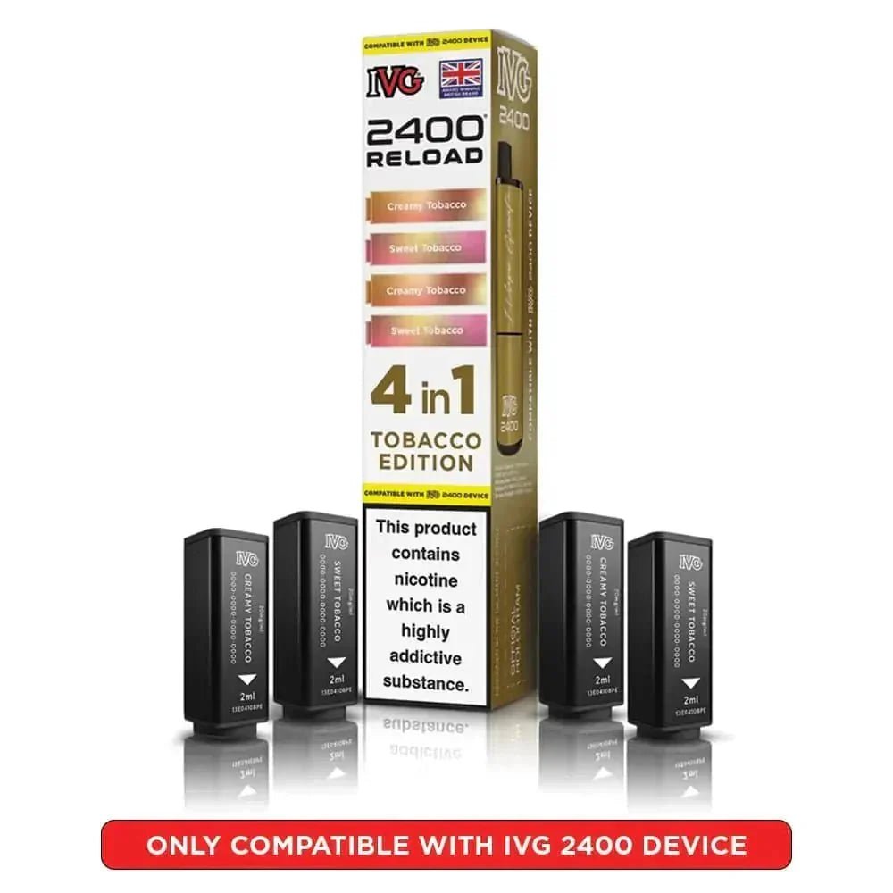 buy IVG 2400 Reload 4 in 1 Prefilled Pods Pack of 5 at Wolfvapes.co.uk