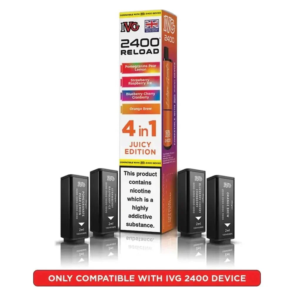 buy IVG 2400 Reload 4 in 1 Prefilled Pods Pack of 5 at Wolfvapes.co.uk