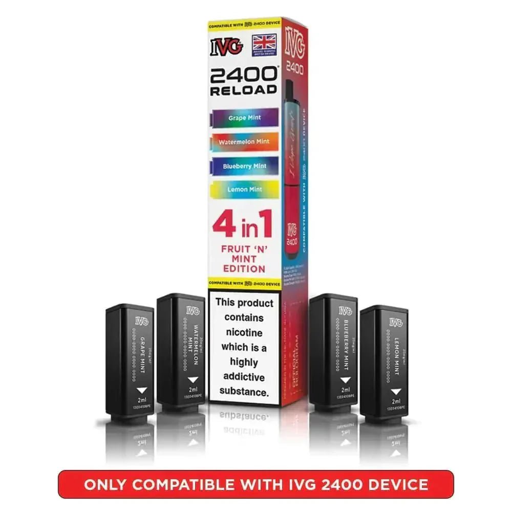 buy IVG 2400 Reload 4 in 1 Prefilled Pods Pack of 5 at Wolfvapes.co.uk