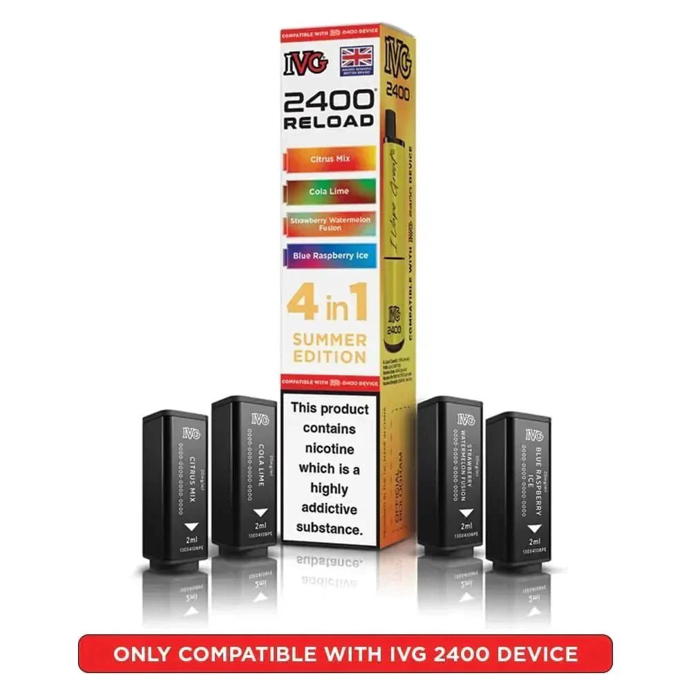 buy IVG 2400 Reload 4 in 1 Prefilled Pods Pack of 5 at Wolfvapes.co.uk