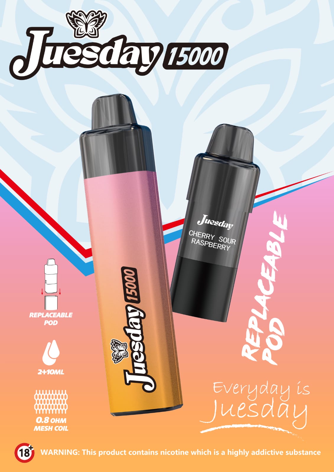 buy Juesday 15k Replacement Pods Box of 10 at Wolfvapes.co.uk