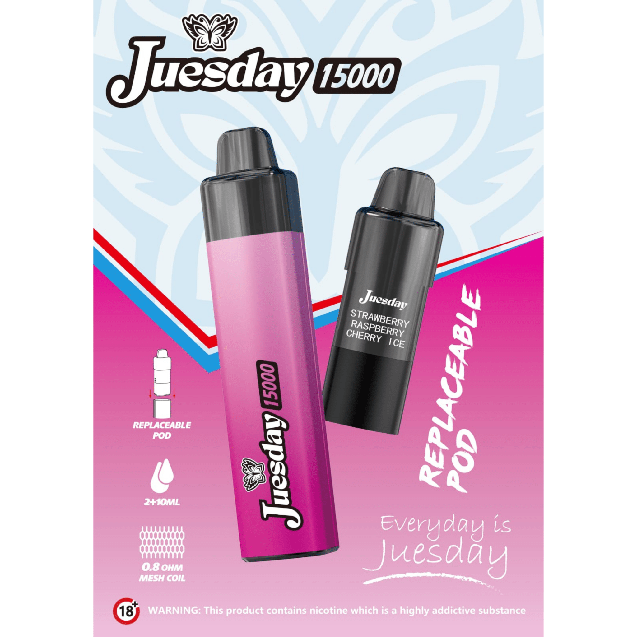 buy Juesday 15k Replacement Pods Box of 10 at Wolfvapes.co.uk