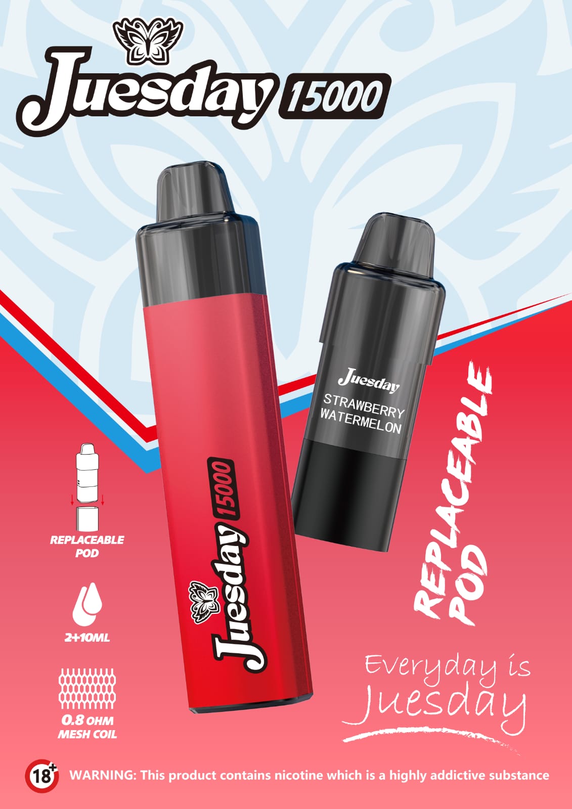buy Juesday 15k Replacement Pods Box of 10 at Wolfvapes.co.uk