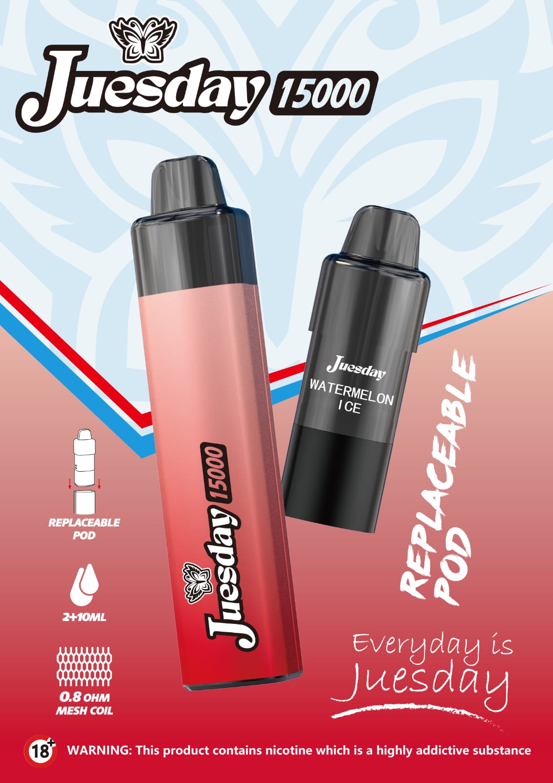 buy Juesday 15k Replacement Pods Box of 10 at Wolfvapes.co.uk