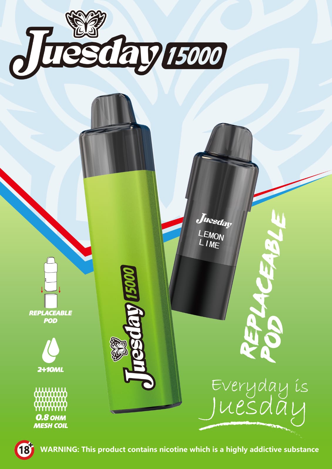 buy Juesday 15k Replacement Pods Box of 10 at Wolfvapes.co.uk