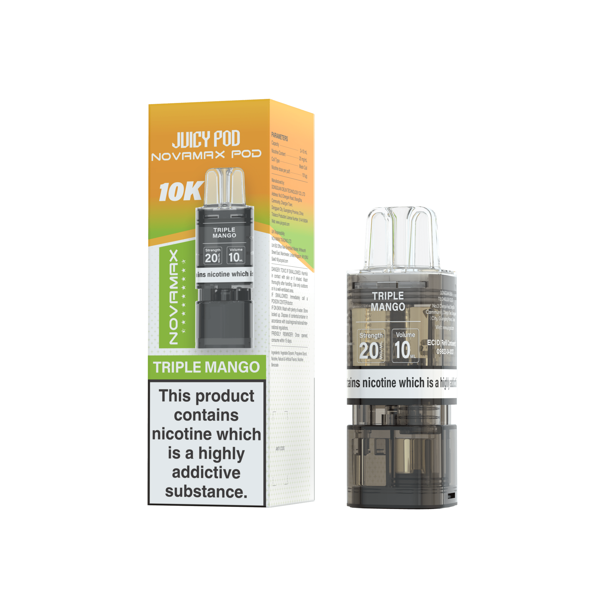 buy Juicy Pod Novamax 10k Replacement Pods - 10 pack at Wolfvapes.co.uk