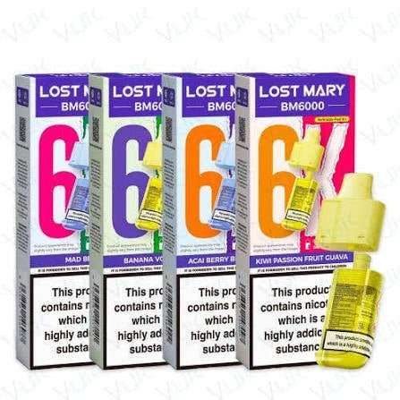 buy Lost Mary BM6000 Prefilled Pods - Box of 5 at Wolfvapes.co.uk