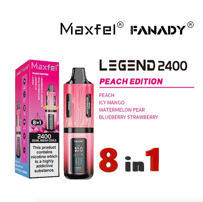 buy Maxfel 8 In 1 Fanady Legend 2400 Vape Box of 5 at Wolfvapes.co.uk
