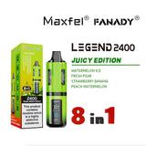 buy Maxfel 8 In 1 Fanady Legend 2400 Vape Box of 5 at Wolfvapes.co.uk