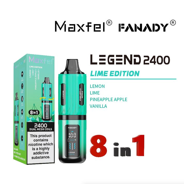 buy Maxfel 8 In 1 Fanady Legend 2400 Vape Box of 5 at Wolfvapes.co.uk