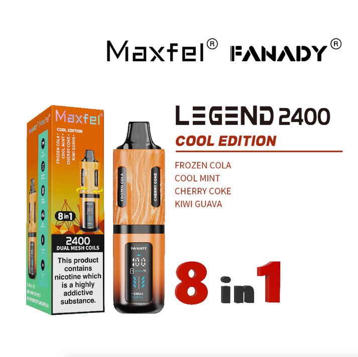 buy Maxfel 8 In 1 Fanady Legend 2400 Vape Box of 5 at Wolfvapes.co.uk