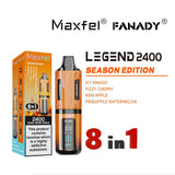 buy Maxfel 8 In 1 Fanady Legend 2400 Vape Box of 5 at Wolfvapes.co.uk