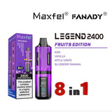 buy Maxfel 8 In 1 Fanady Legend 2400 Vape Box of 5 at Wolfvapes.co.uk
