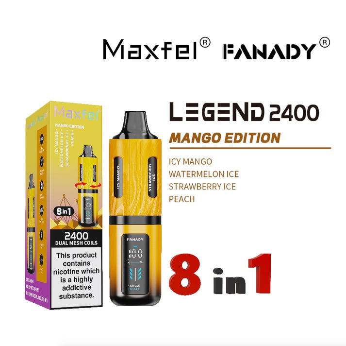 buy Maxfel 8 In 1 Fanady Legend 2400 Vape Box of 5 at Wolfvapes.co.uk