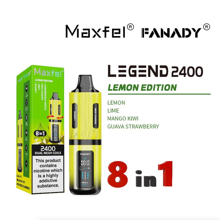 buy Maxfel 8 In 1 Fanady Legend 2400 Vape Box of 5 at Wolfvapes.co.uk