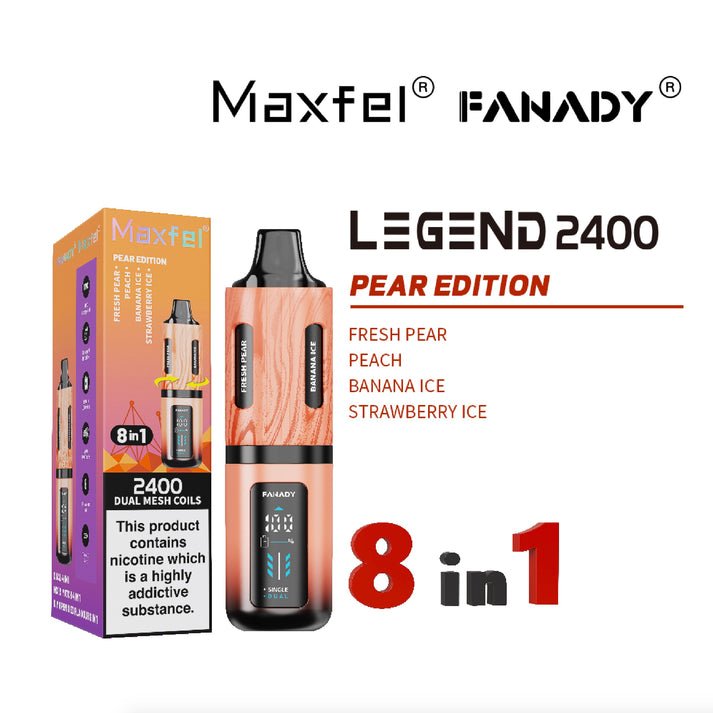 buy Maxfel 8 In 1 Fanady Legend 2400 Vape Box of 5 at Wolfvapes.co.uk