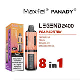 buy Maxfel 8 In 1 Fanady Legend 2400 Vape Box of 5 at Wolfvapes.co.uk