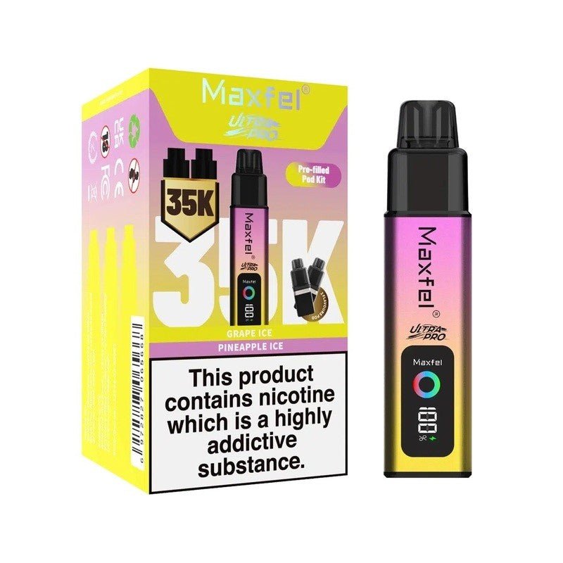 buy Maxfel Ultra Pro 35k Prefilled Pod Vape Kit Box of 5 at Wolfvapes.co.uk
