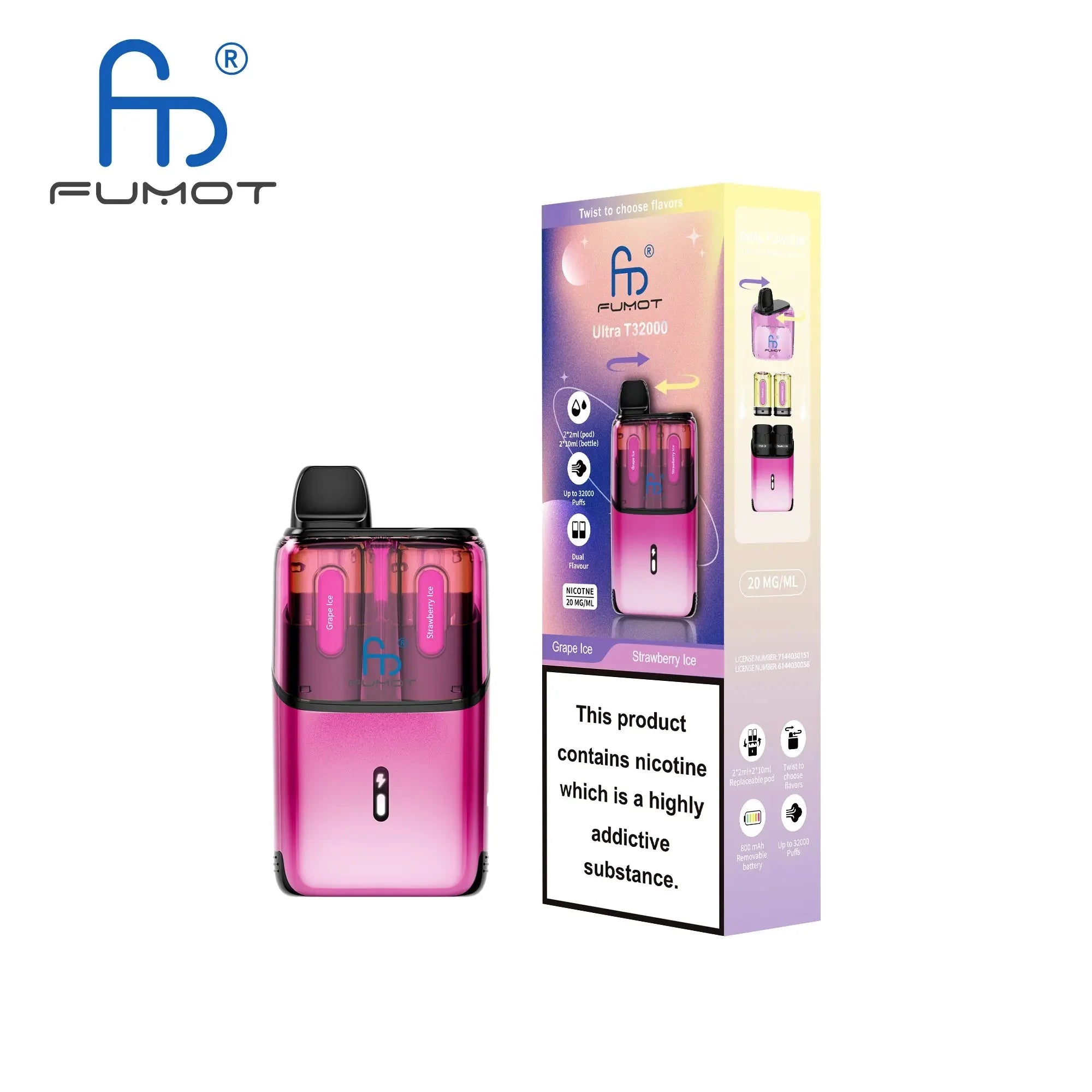 buy RandM Fumot T32000 Ultra Prefilled Pod Kit Box of 5 at Wolfvapes.co.uk