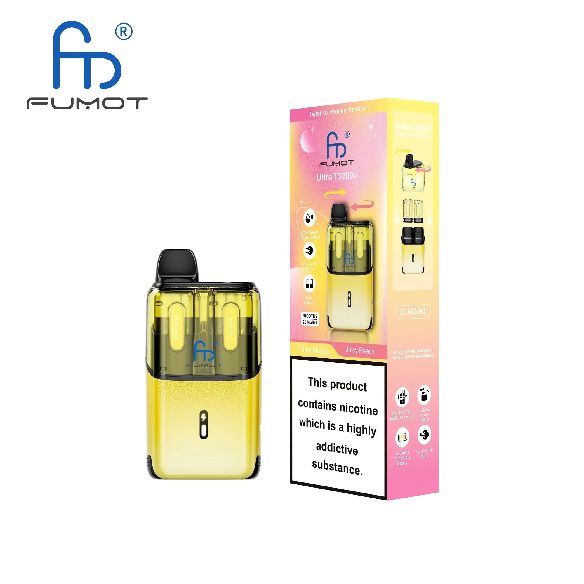 buy RandM Fumot T32000 Ultra Prefilled Pod Kit Box of 5 at Wolfvapes.co.uk