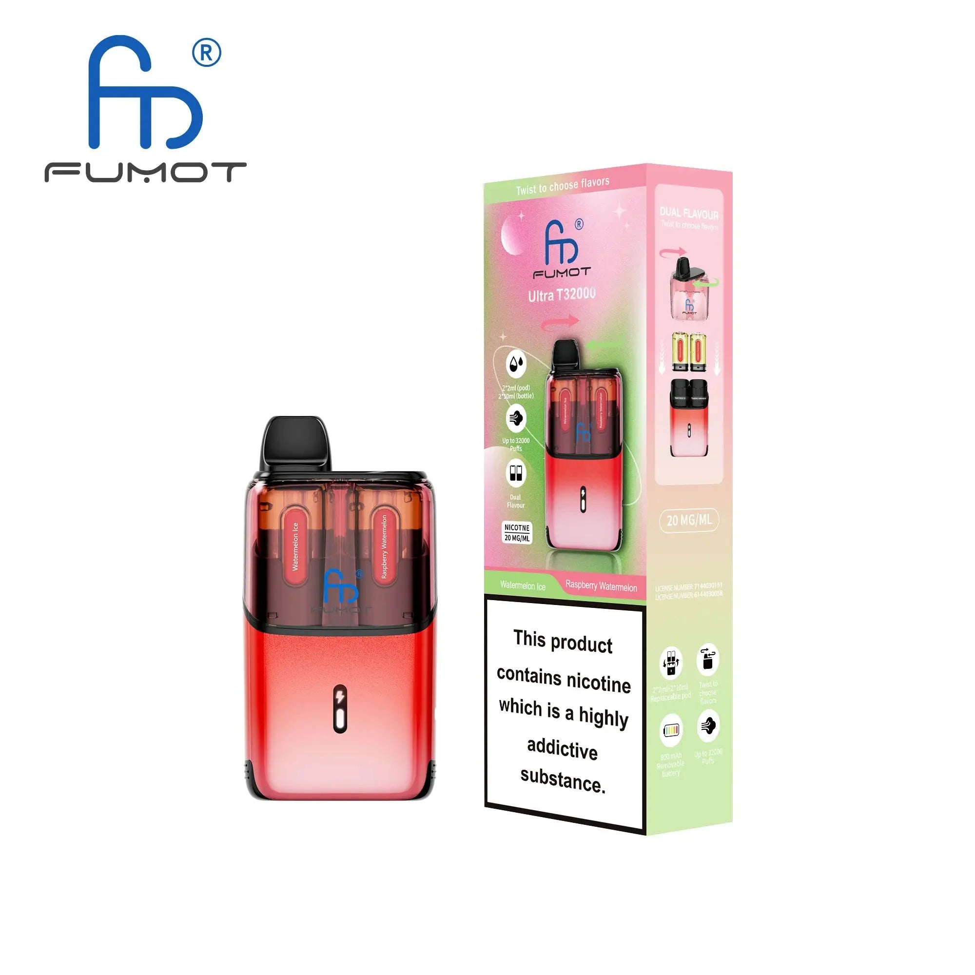 buy RandM Fumot T32000 Ultra Prefilled Pod Kit Box of 5 at Wolfvapes.co.uk
