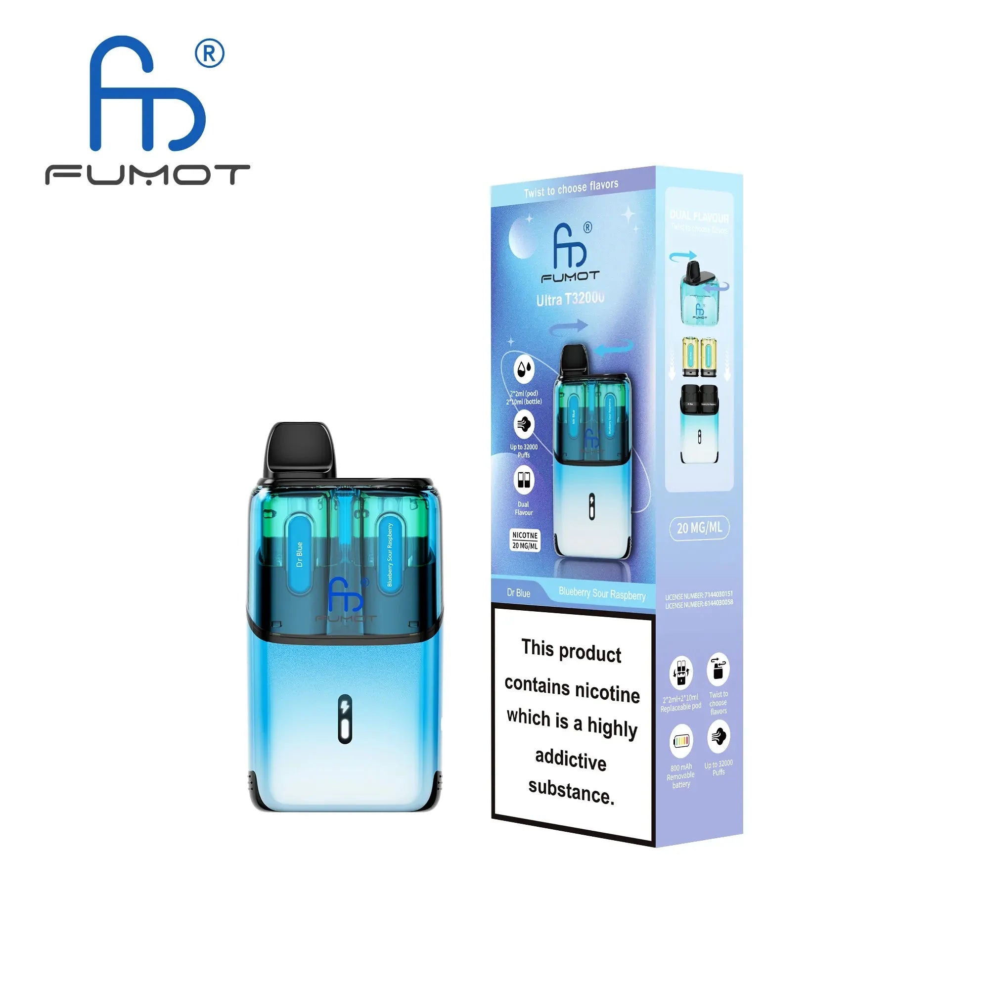 buy RandM Fumot T32000 Ultra Prefilled Pod Kit Box of 5 at Wolfvapes.co.uk