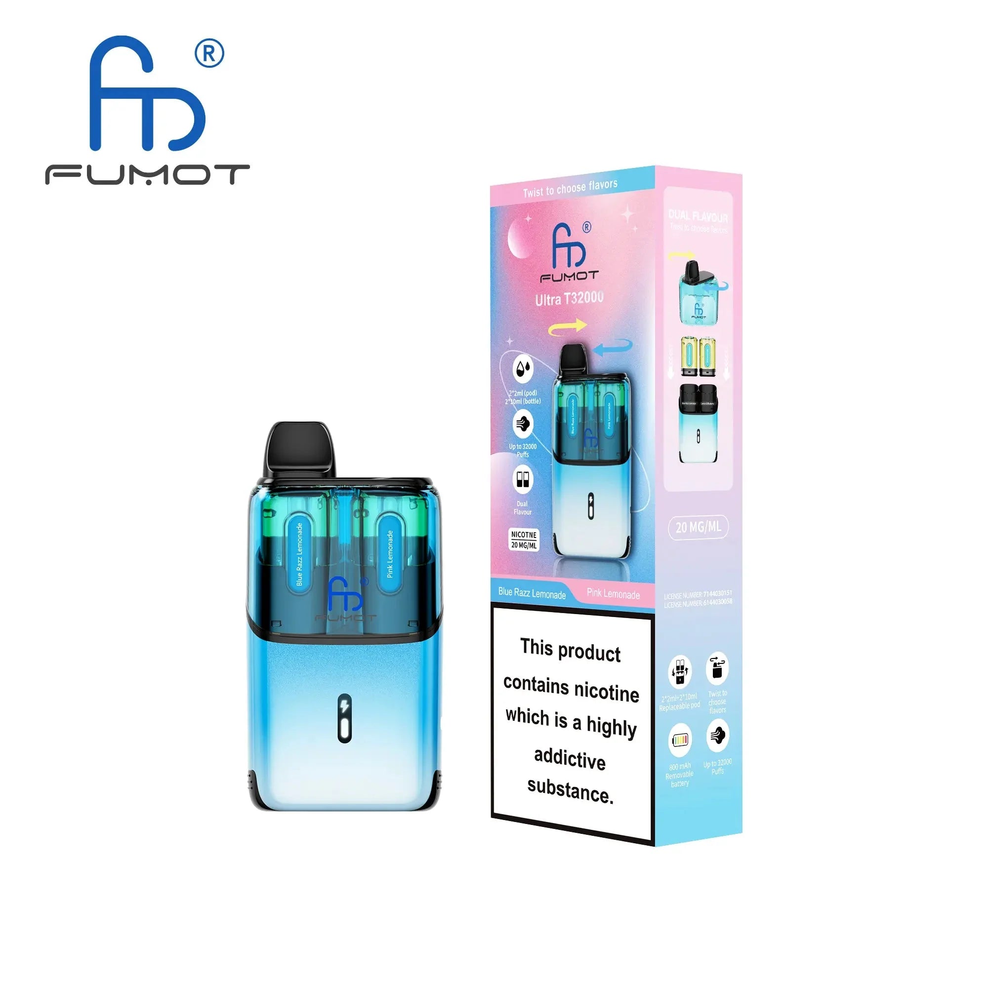 buy RandM Fumot T32000 Ultra Prefilled Pod Kit Box of 5 at Wolfvapes.co.uk