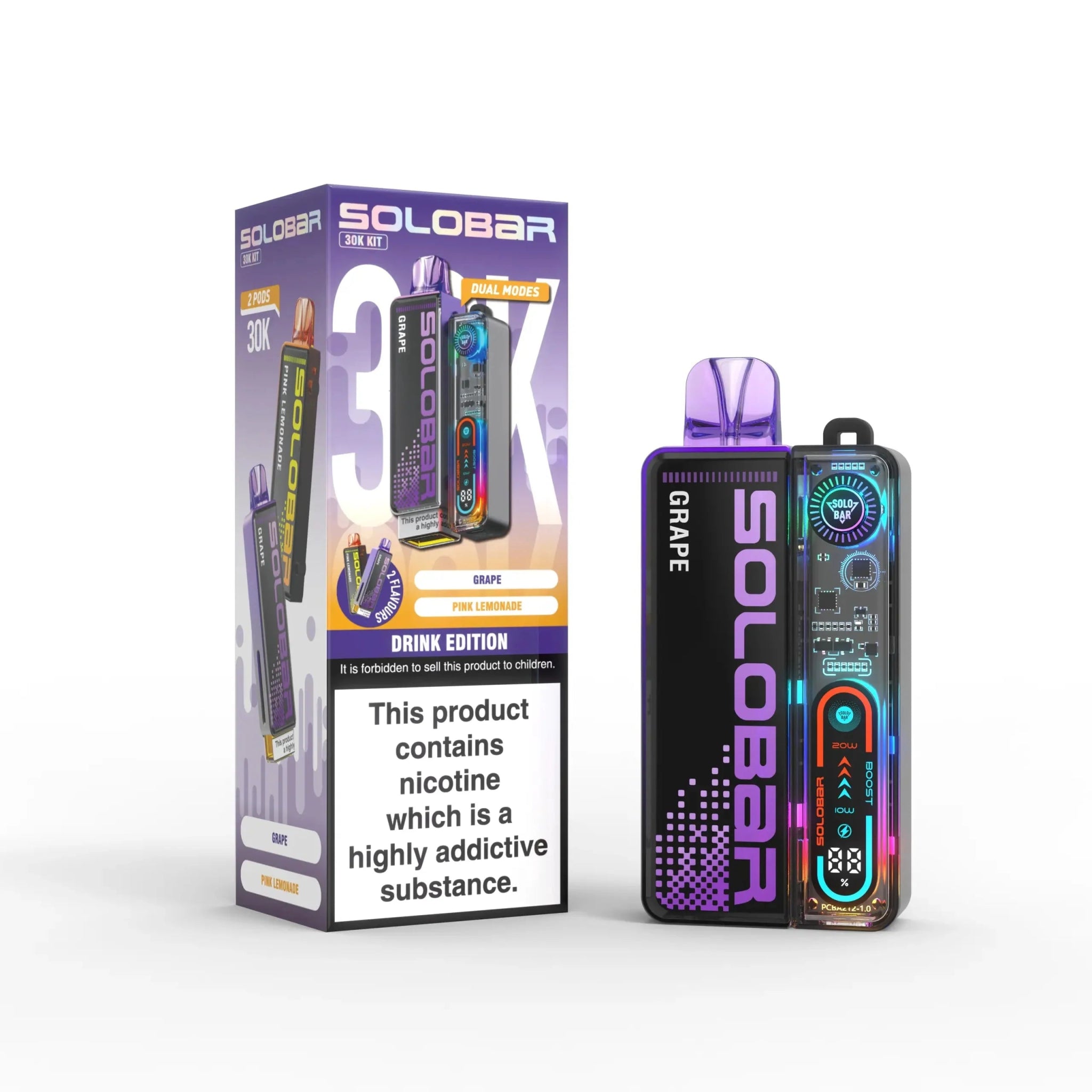 buy Solo Bar Boost 30K Prefilled Vape Kit Box of 5 at Wolfvapes.co.uk