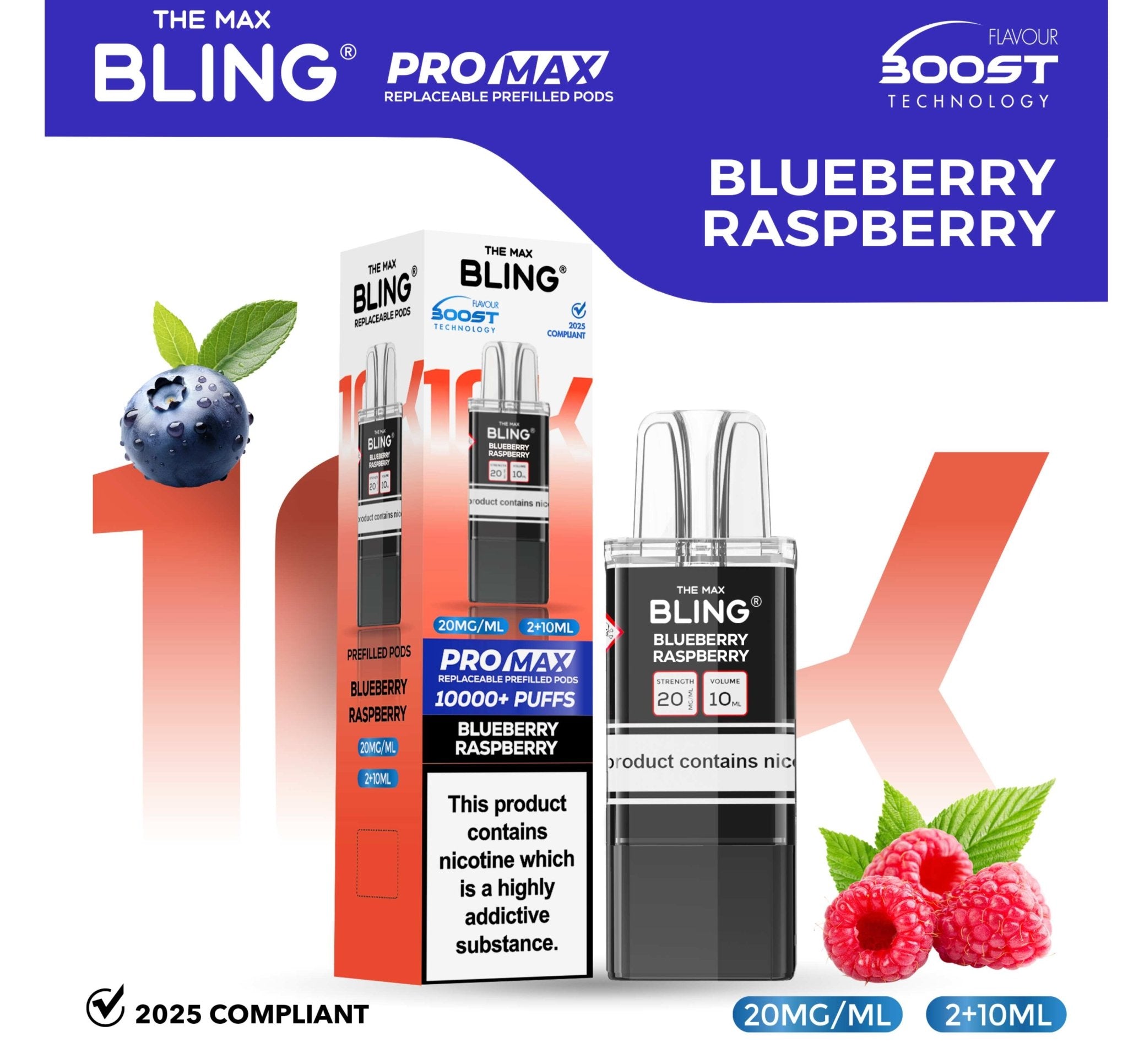 buy The Bling 10k Pro Max Replacement Pods (BOX OF 5) at Wolfvapes.co.uk