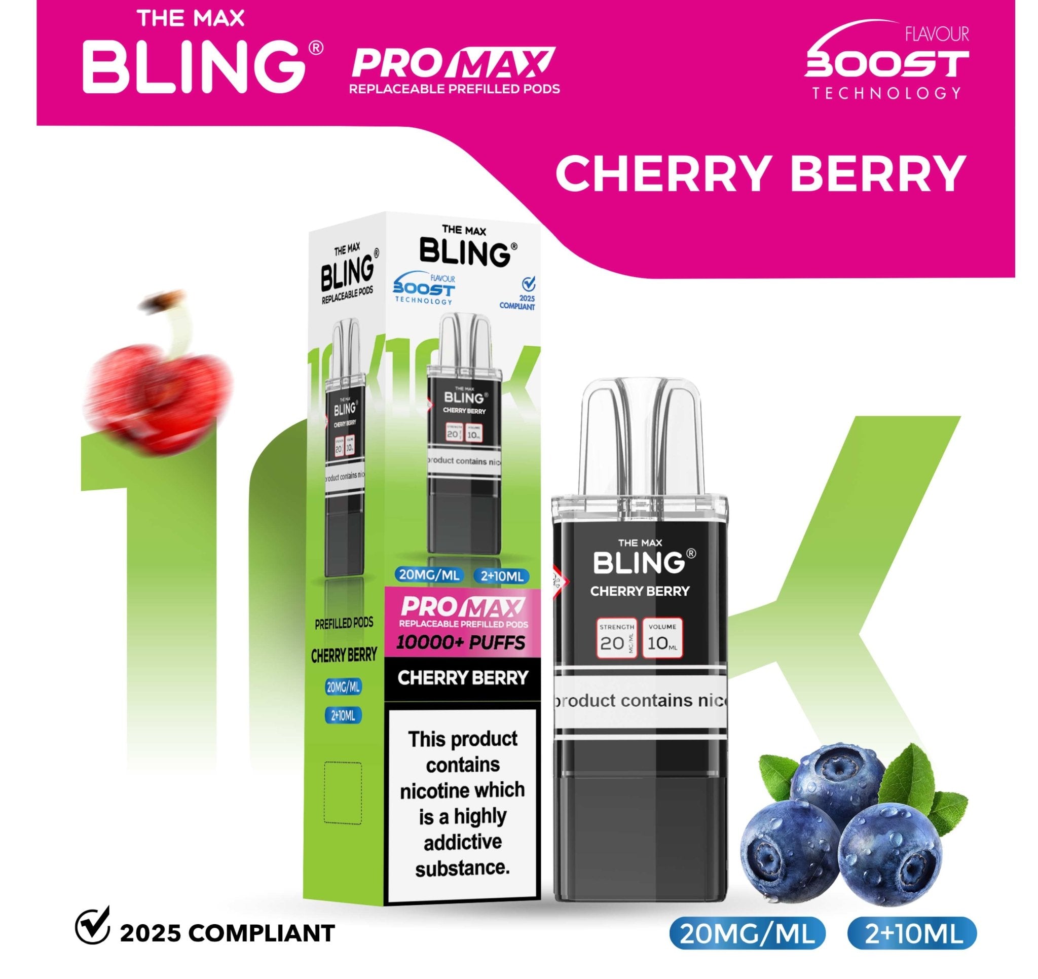 buy The Bling 10k Pro Max Replacement Pods (BOX OF 5) at Wolfvapes.co.uk