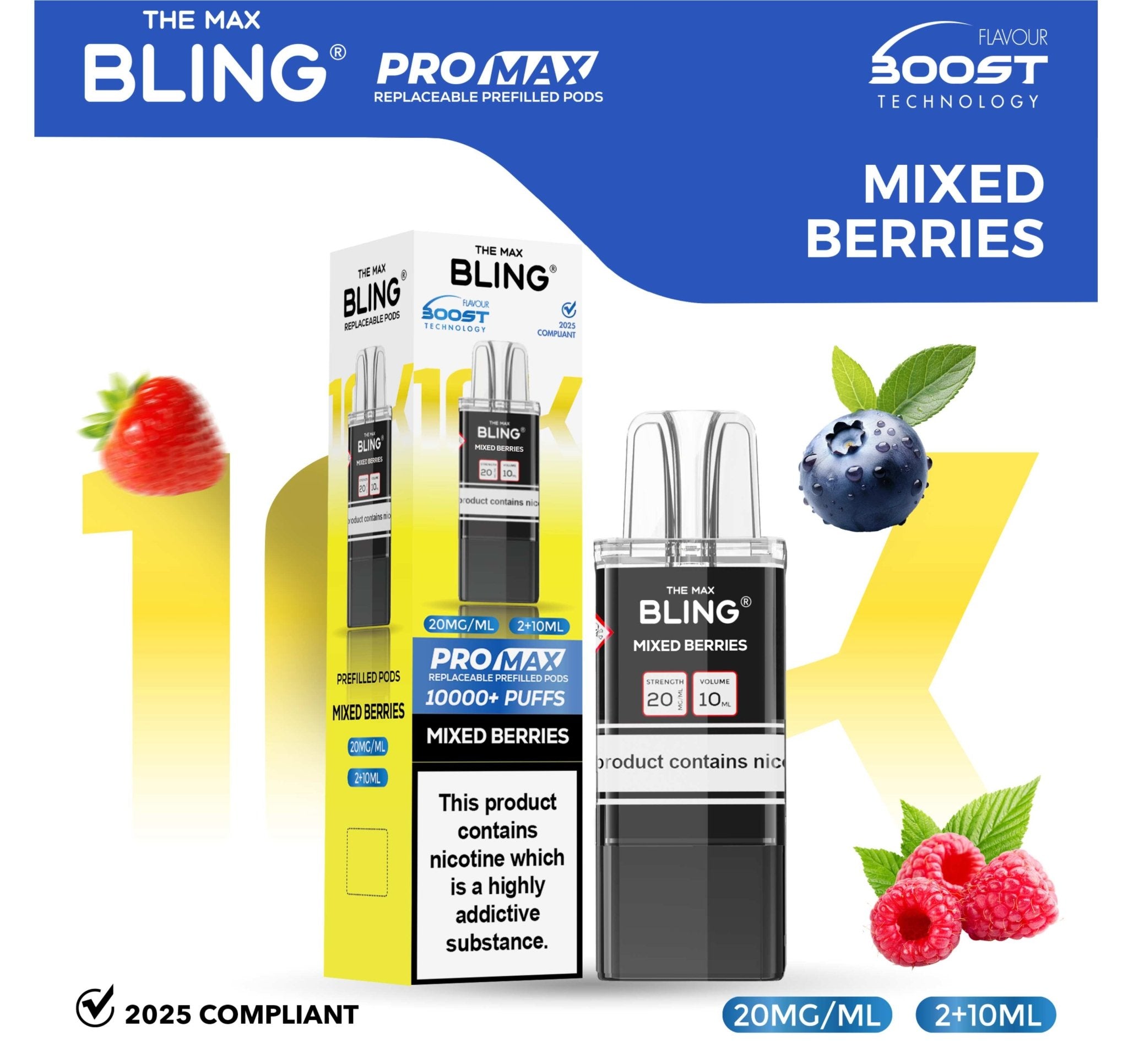 buy The Bling 10k Pro Max Replacement Pods (BOX OF 5) at Wolfvapes.co.uk
