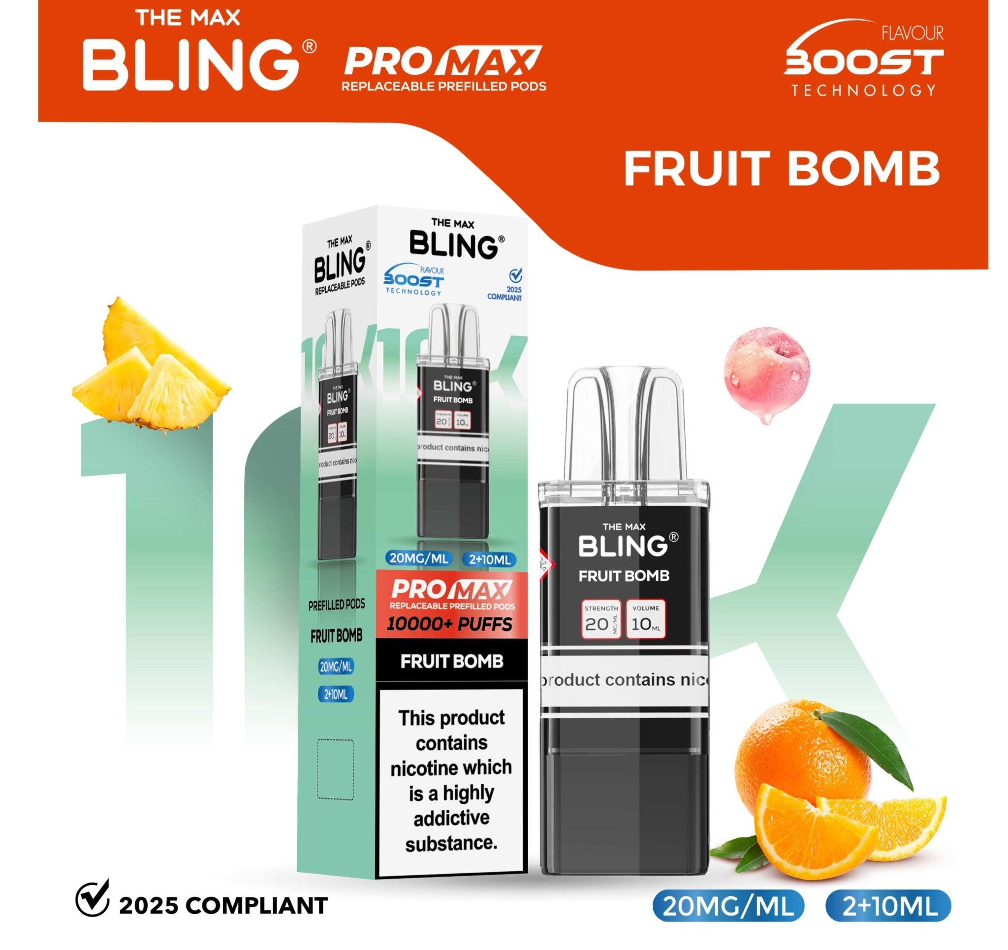 buy The Bling 10k Pro Max Replacement Pods (BOX OF 5) at Wolfvapes.co.uk