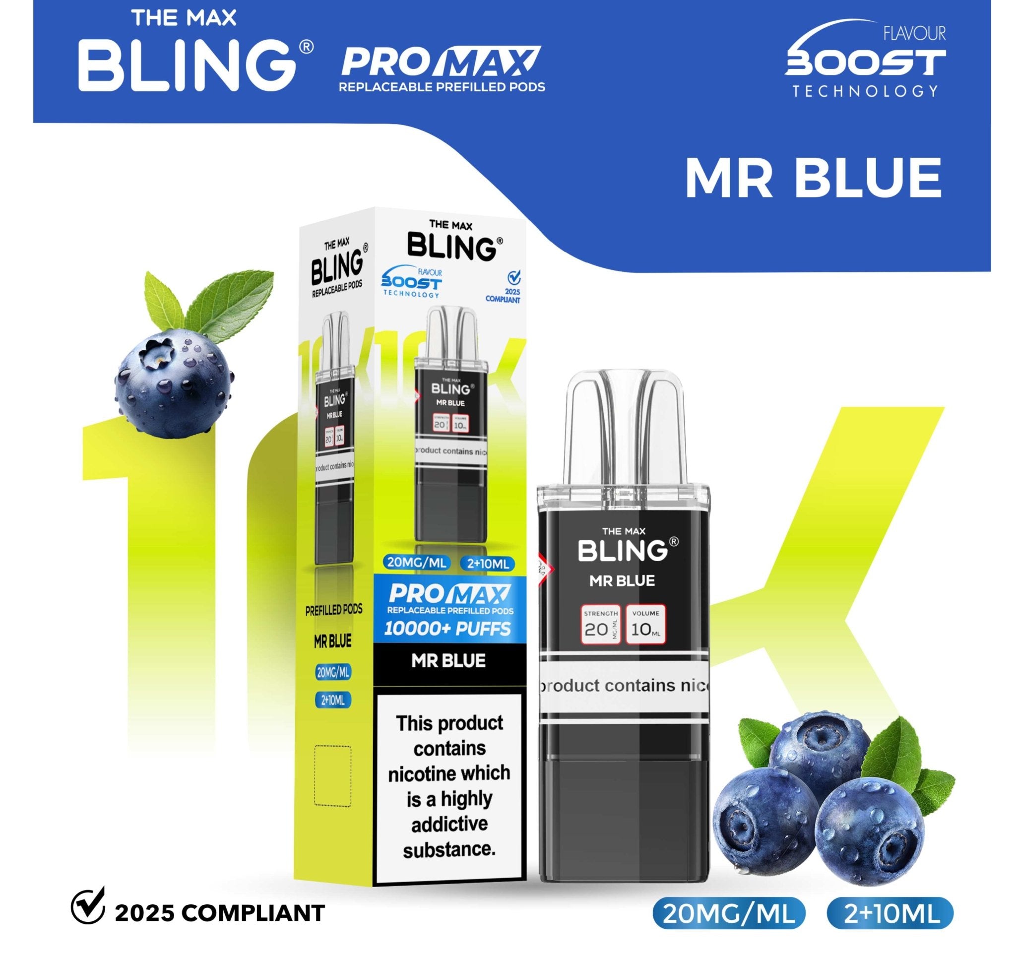 buy The Bling 10k Pro Max Replacement Pods (BOX OF 5) at Wolfvapes.co.uk