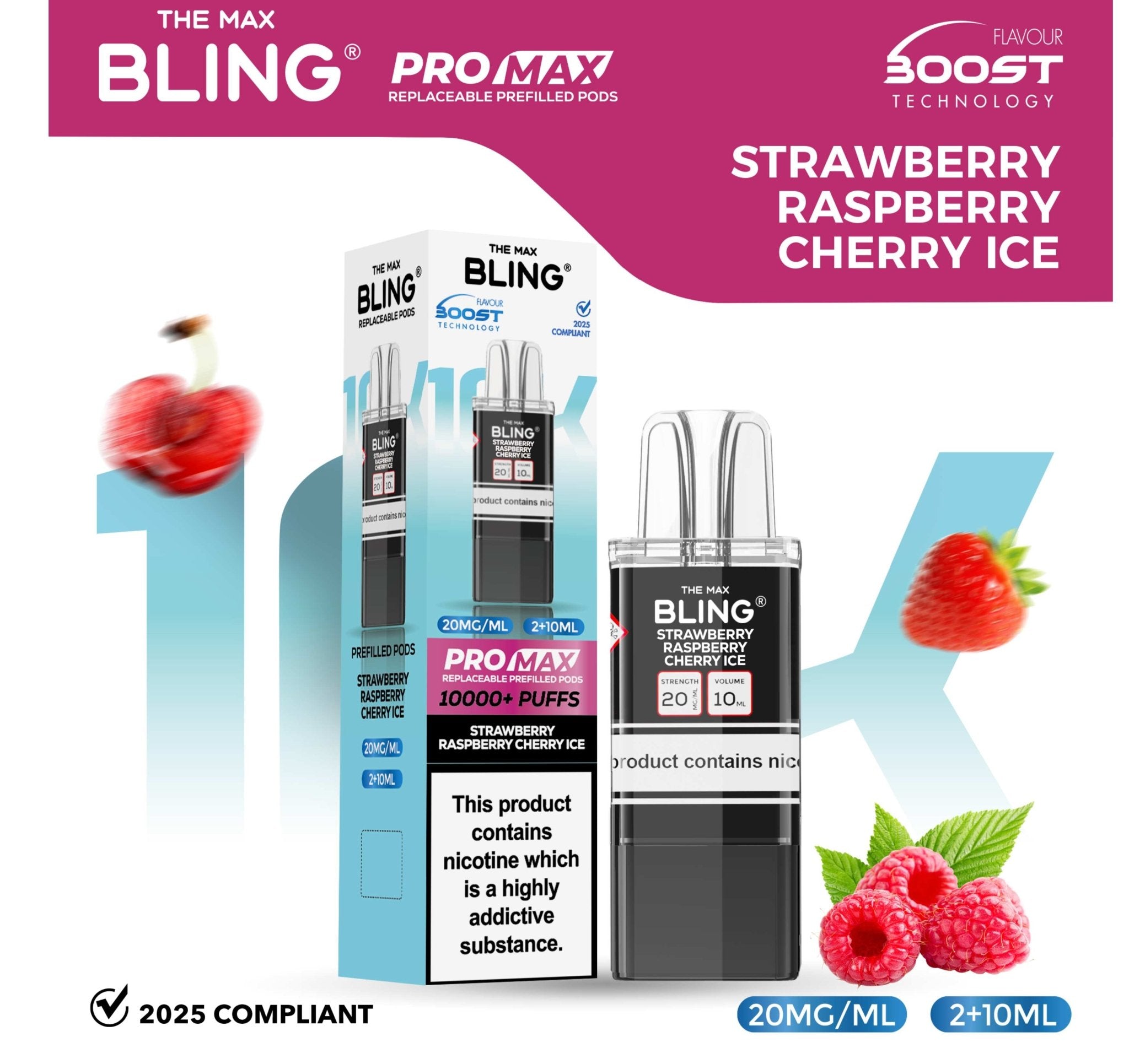 buy The Bling 10k Pro Max Replacement Pods (BOX OF 5) at Wolfvapes.co.uk