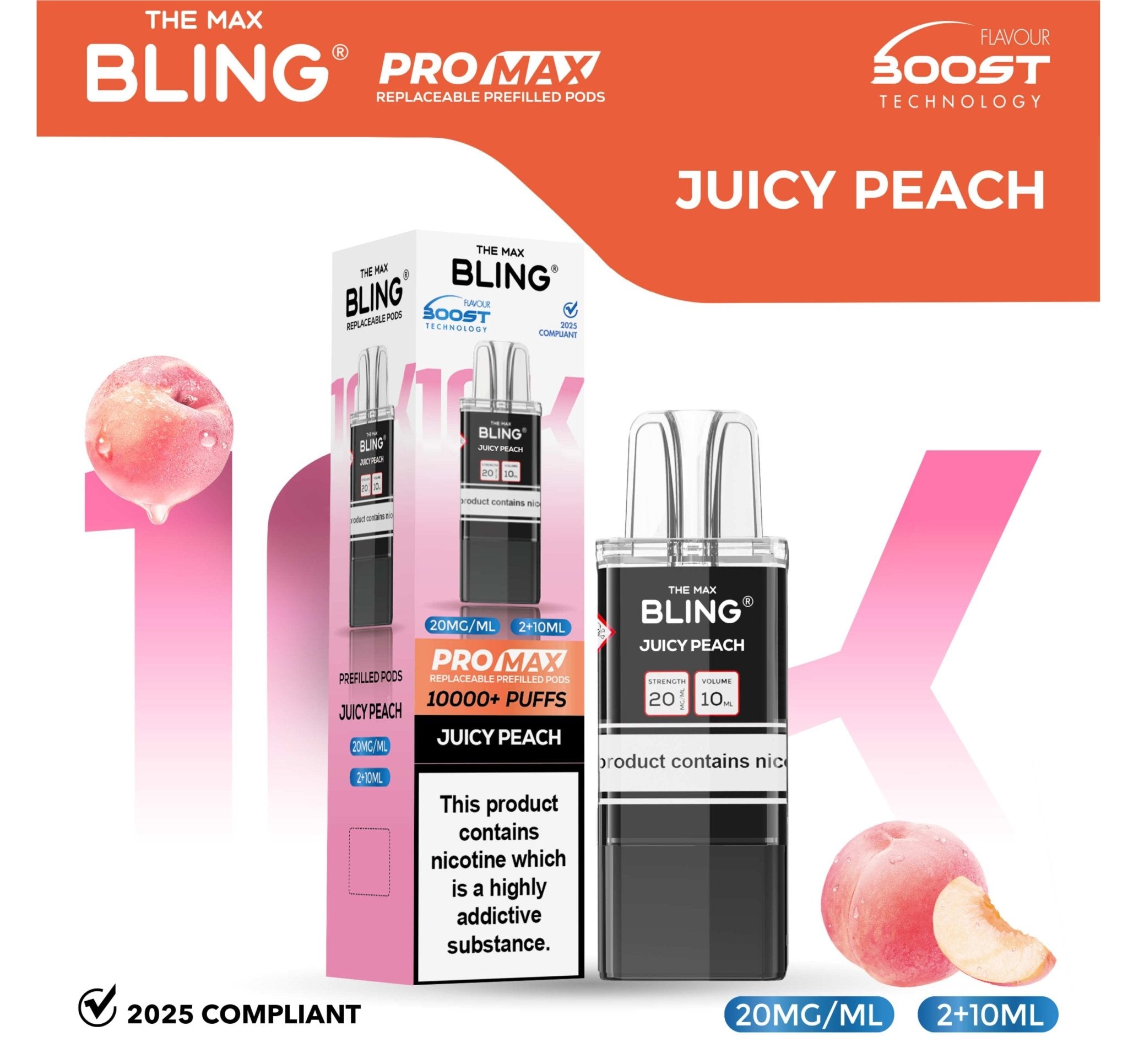 buy The Bling 10k Pro Max Replacement Pods (BOX OF 5) at Wolfvapes.co.uk