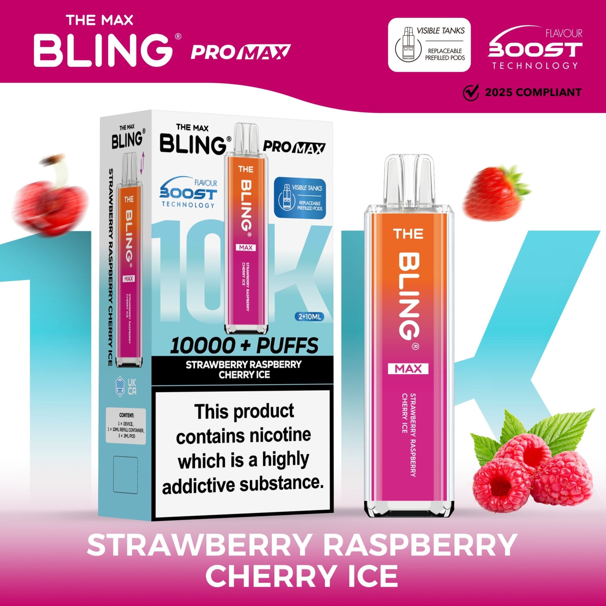 buy The Crystal Bling Max 10000 Preffilled Pod Kit at Wolfvapes.co.uk