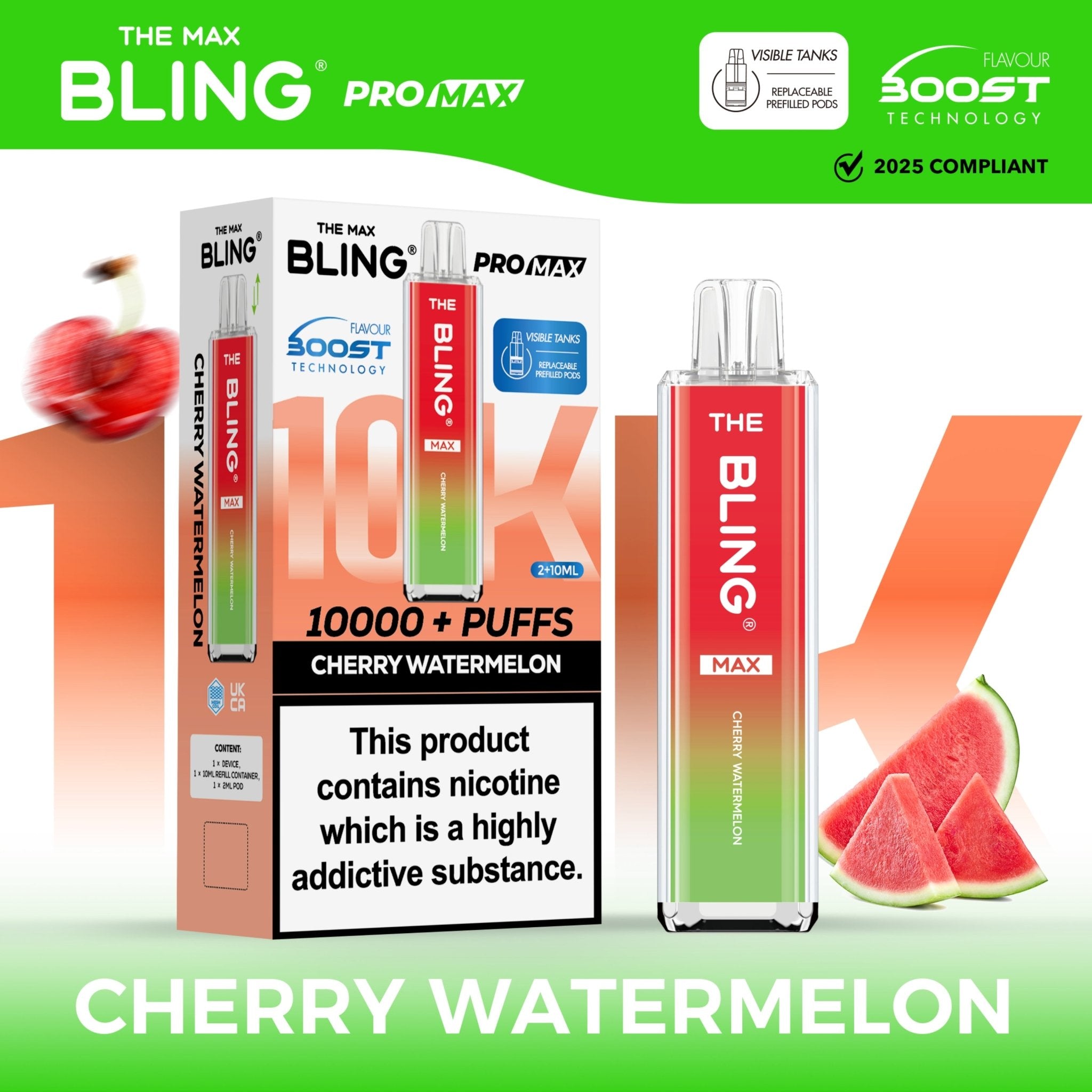 buy The Crystal Bling Max 10000 Preffilled Pod Kit at Wolfvapes.co.uk