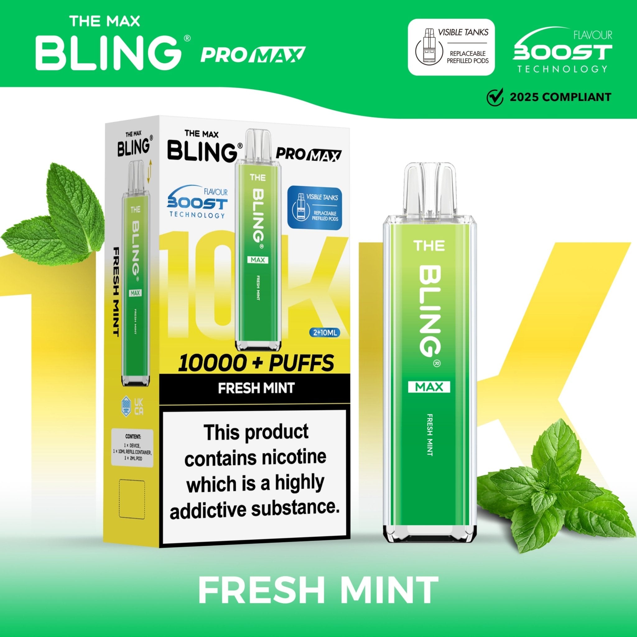 buy The Crystal Bling Max 10000 Preffilled Vape Kit Box of 5 at Wolfvapes.co.uk