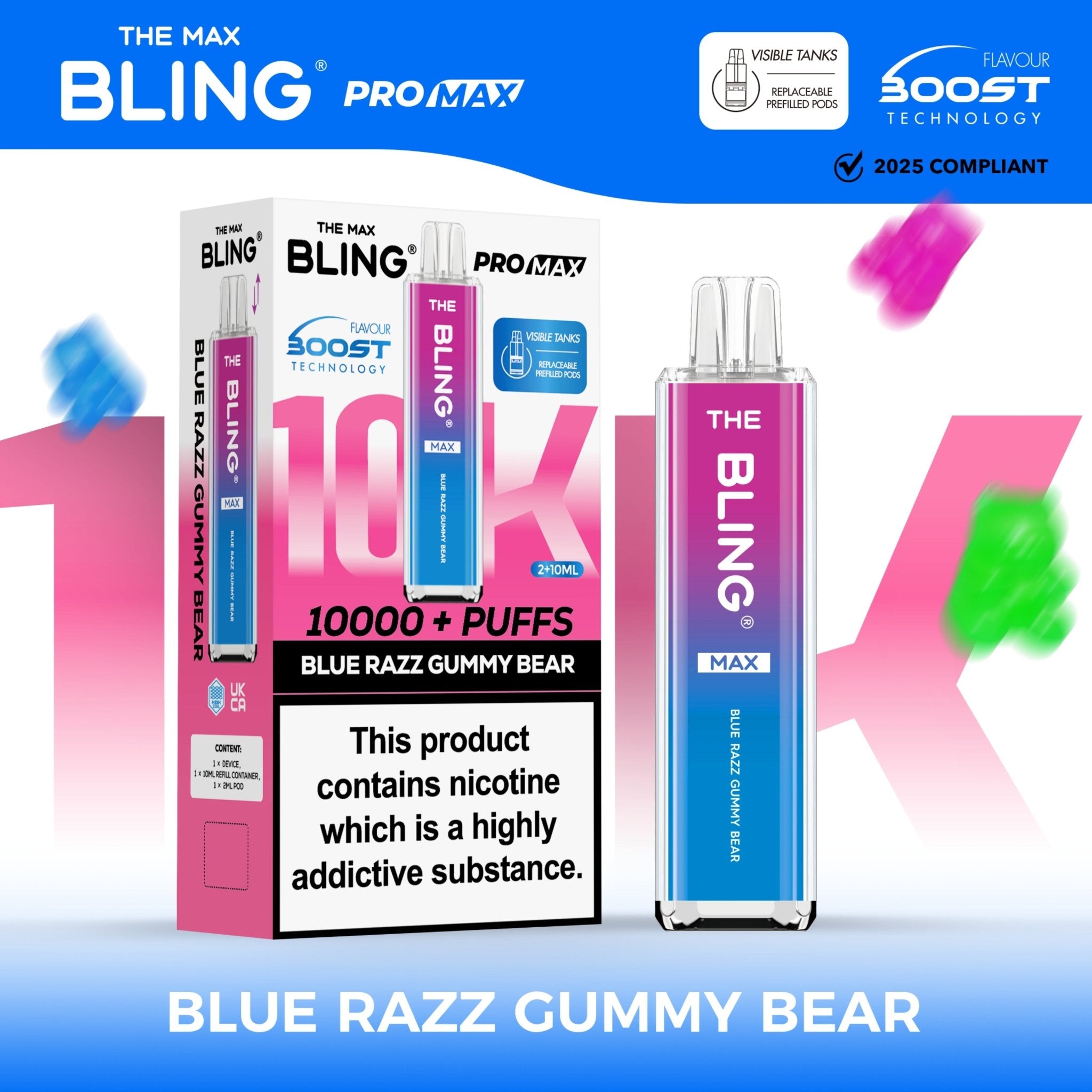 buy The Crystal Bling Max 10000 Preffilled Vape Kit Box of 5 at Wolfvapes.co.uk