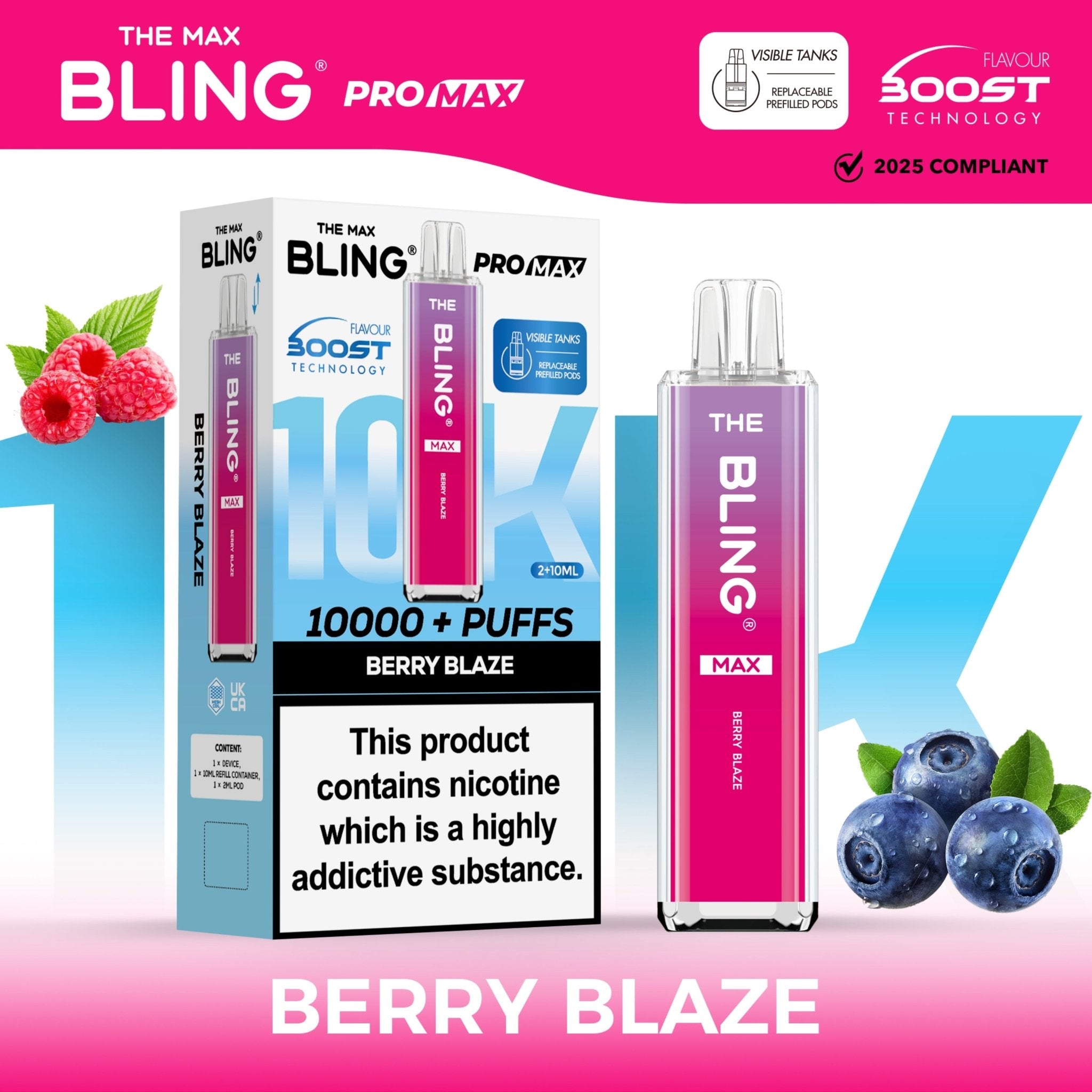 buy The Crystal Bling Max 10000 Preffilled Vape Kit Box of 5 at Wolfvapes.co.uk