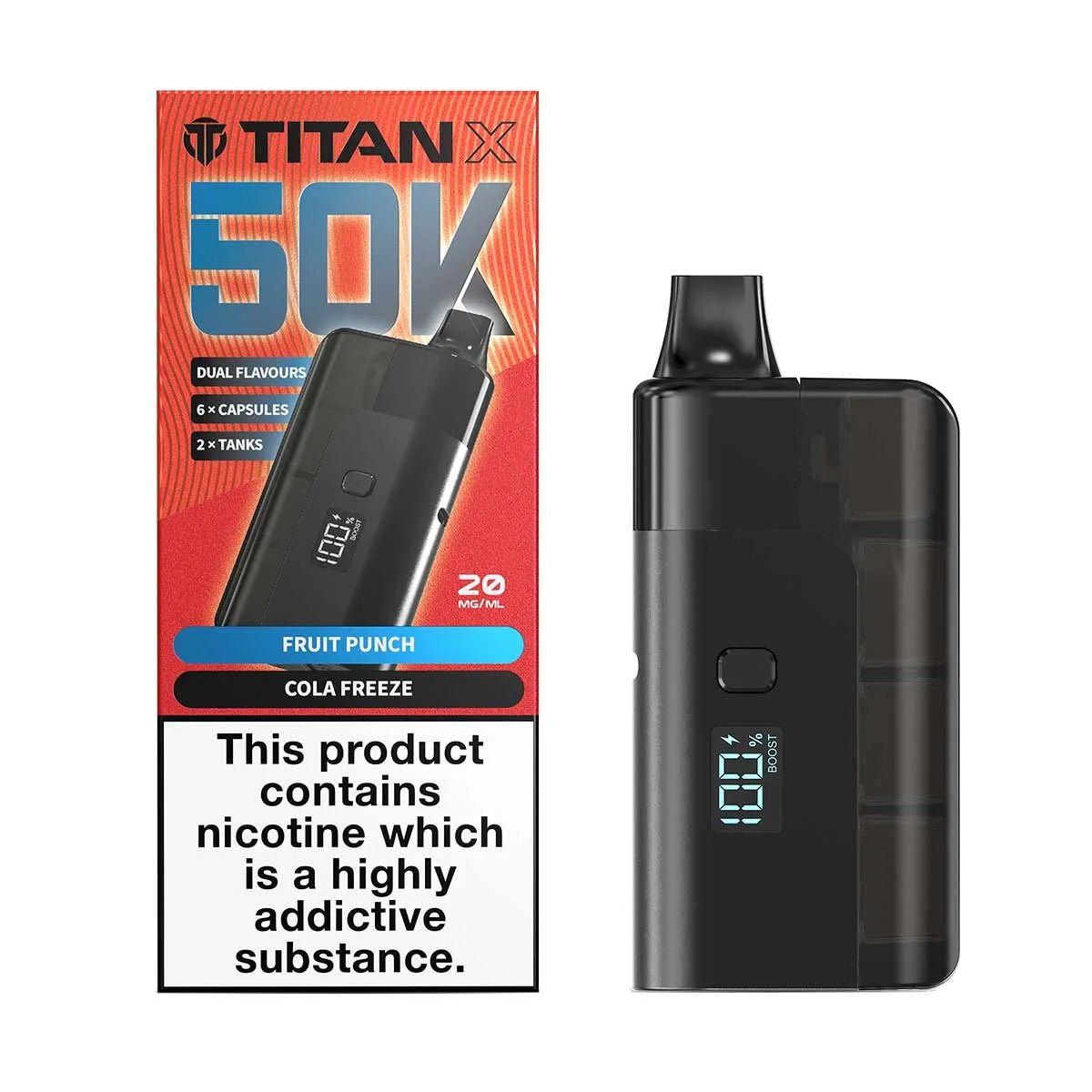 buy Titan X 50K Prefilled Pod Kit Box of 5 at Wolfvapes.co.uk