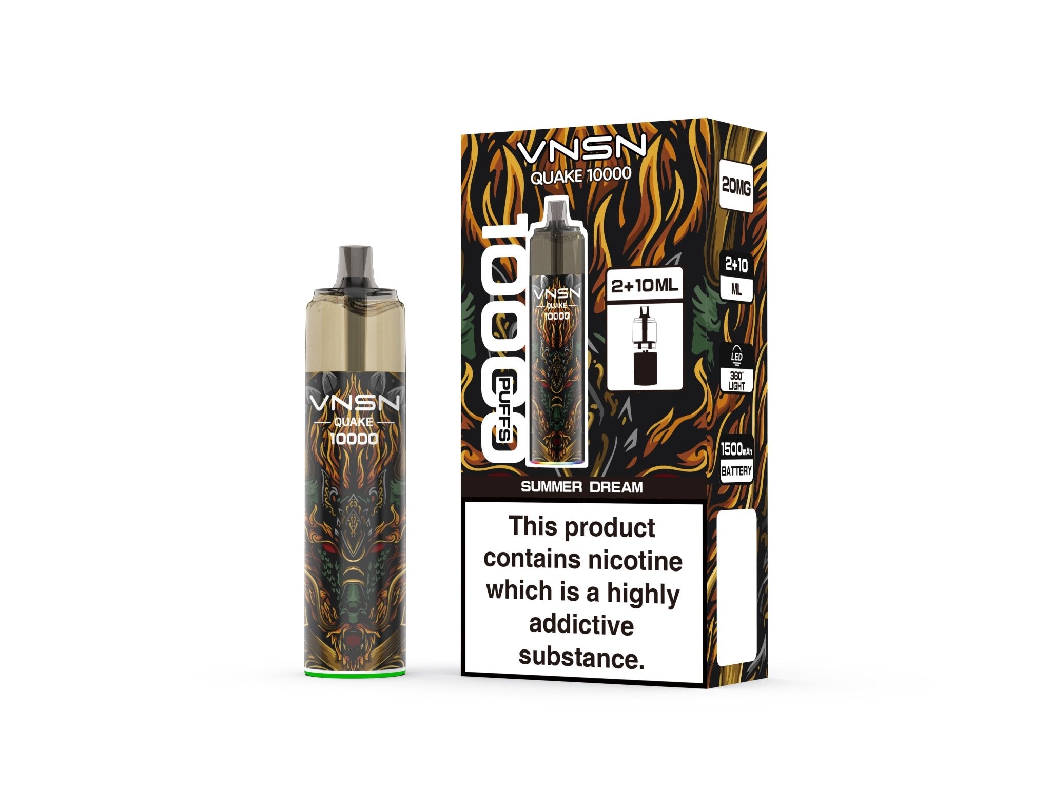 buy VNSN Quake 10000 Prefilled Refill Pod Vape Kit Box of 5 at Wolfvapes.co.uk