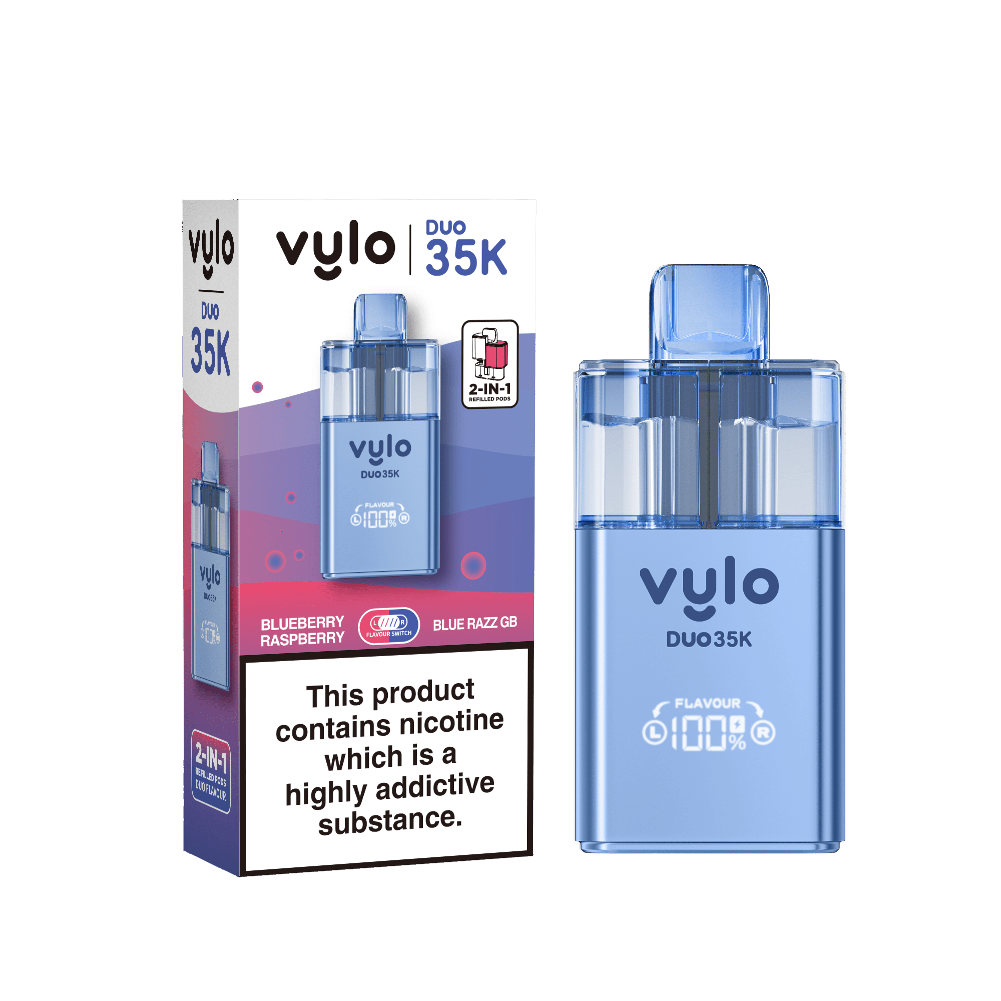 buy Vylo Duo 35k Prefilled 2 in 1 Pod Vape Box of 5 at Wolfvapes.co.uk