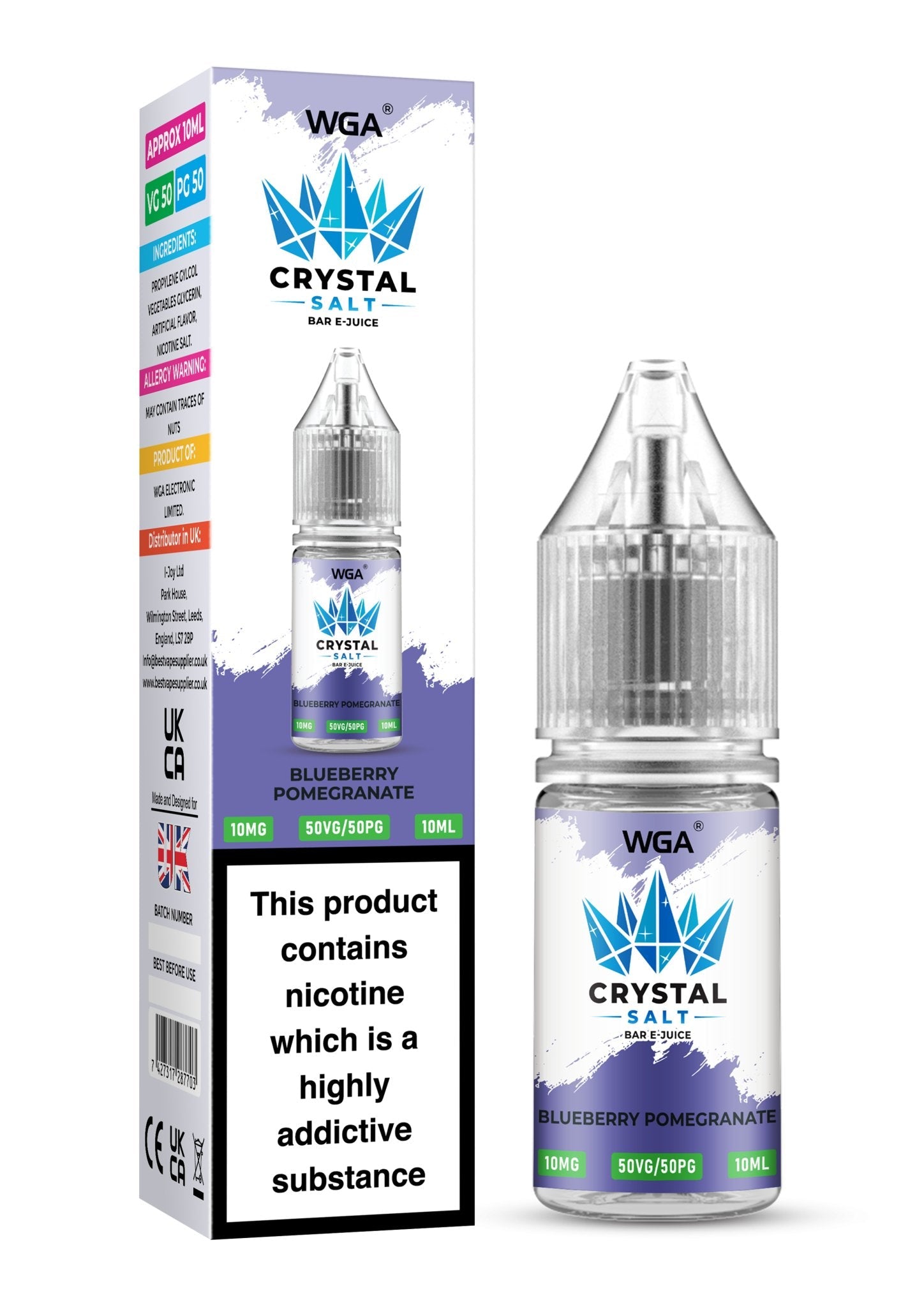 buy WGA Crystal Nic Salt 10ml E - Liquid Box of 10 at Wolfvapes.co.uk