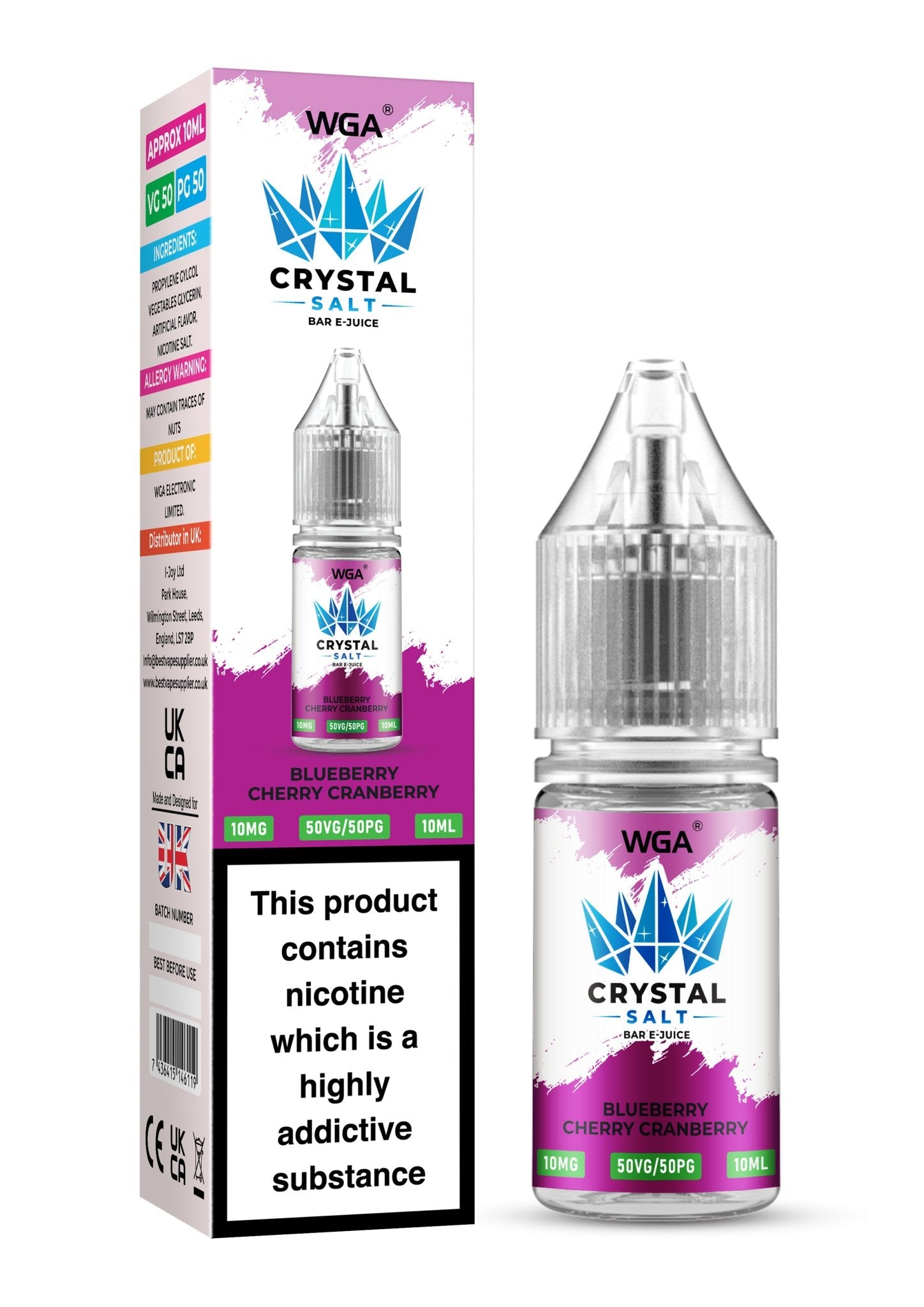 buy WGA Crystal Nic Salt 10ml E - Liquid Box of 10 at Wolfvapes.co.uk