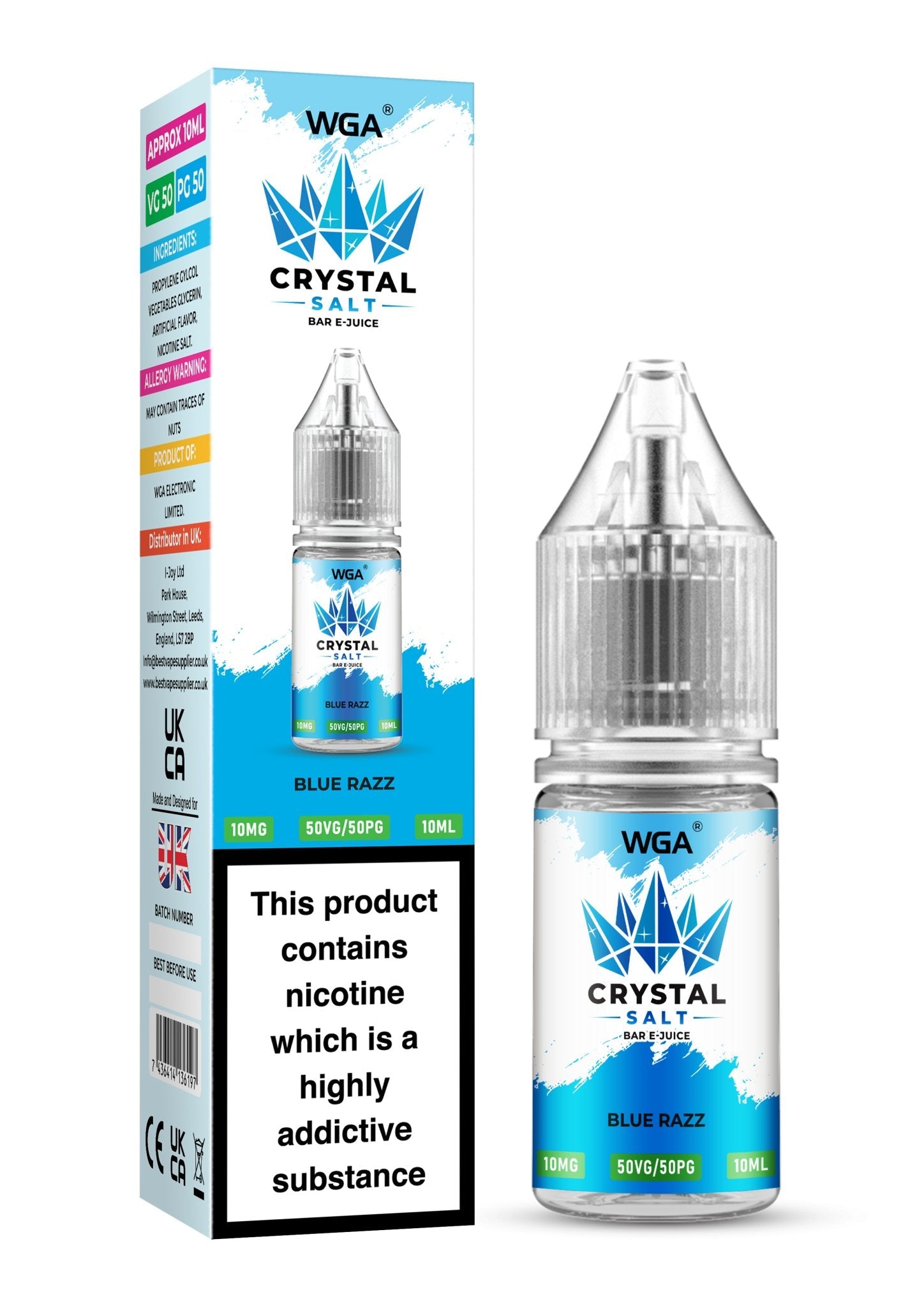 buy WGA Crystal Nic Salt 10ml E - Liquid Box of 10 at Wolfvapes.co.uk