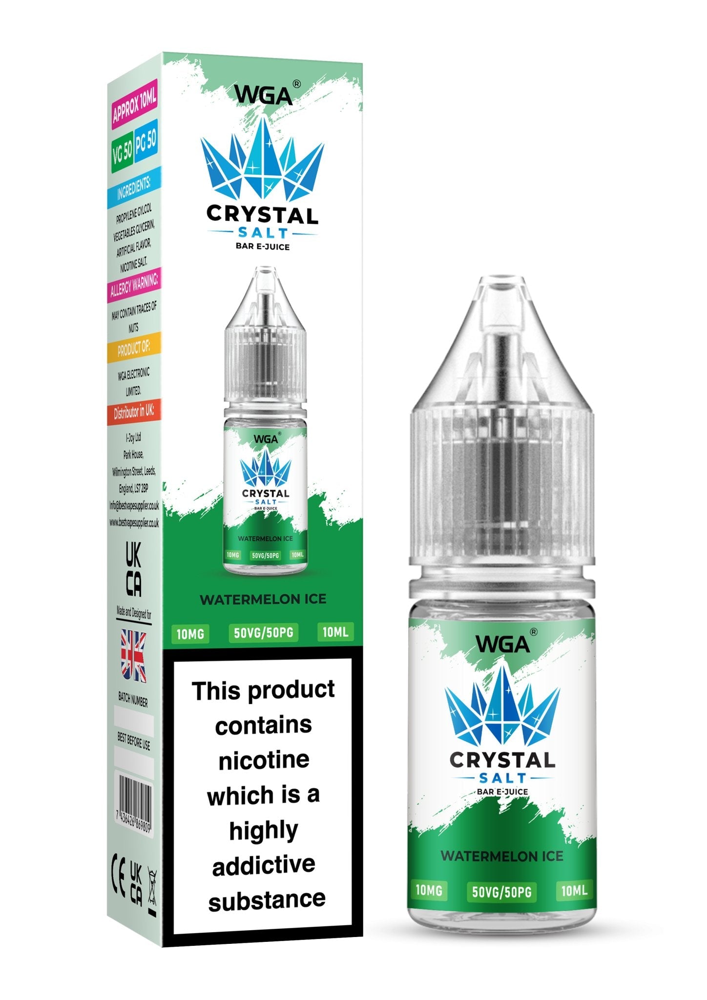buy WGA Crystal Nic Salt 10ml E - Liquid Box of 10 at Wolfvapes.co.uk